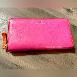 Kate Spade’s Pink Cows Leather Zip Around Wallet